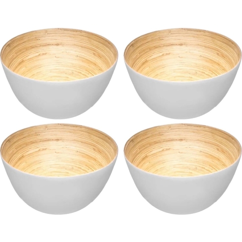 Secret de Gourmet - Set van 10x stuks - Slakommetjes/serveer schaaltjes - bamboe - D17 cm -