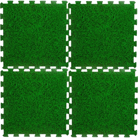 32x stuks foam puzzelmat zwembadtegels/fitnesstegels gras 50 x 50 cm -