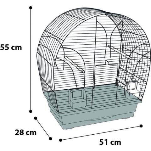 FLAMINGO Vogelkooi Saga 51x28x55 cm koperkleurig