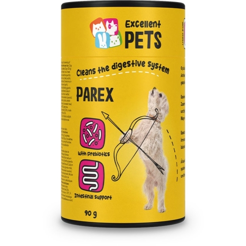 Doggy Parex supplementen – Dierenvoeding – Honden medicatie – Brokken – Traktatie – Hondensnoepjes – Spijsverteringondersteuning bij honden – 90g