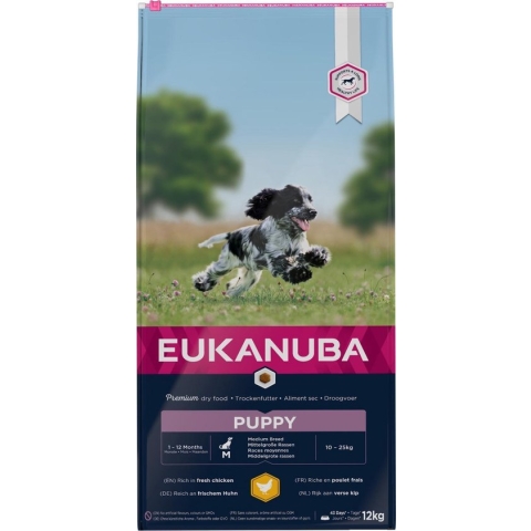 Eukanuba Dog Puppy & Junior - Medium Breed - Chicken - Hondenvoer - 12 kg