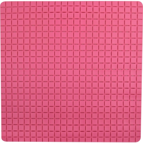 Douche/bad anti-slip mat badkamer - rubber - fuchsia roze - 54 x 54 cm - vierkant -