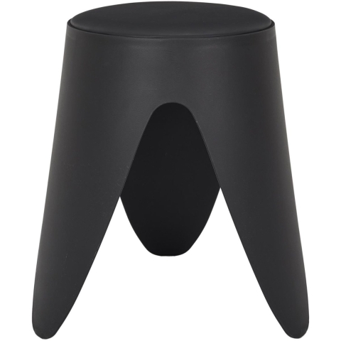 Stapelbaar zit krukje Gala - kunststof - zwart - D30 x H46 cm - stoelen -