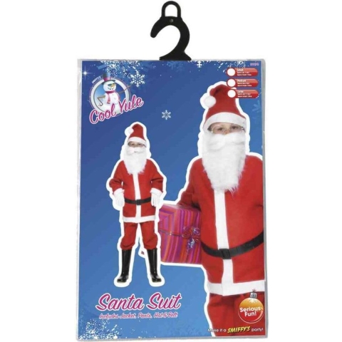 Kerstman kostuum - kerstmannen pak - rood - voor kinderen - 3-delig 104-116 (3-5 jaar) -