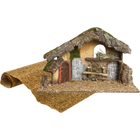 Lege luxe kerststal met ondergrond 50 cm -