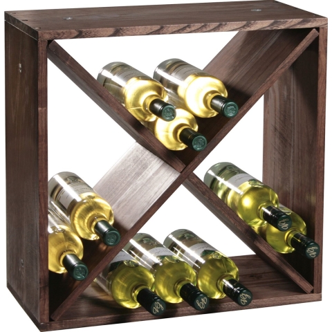 Houten wijnflessen rek/wijnrek vierkant voor 24 flessen - 25 x 50 x 50 cm - Wijnrek -