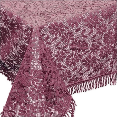 Unique Living tafelkleed/tafellaken - buiten/binnen - paars - 150 x 220 cm - Kant patroon -