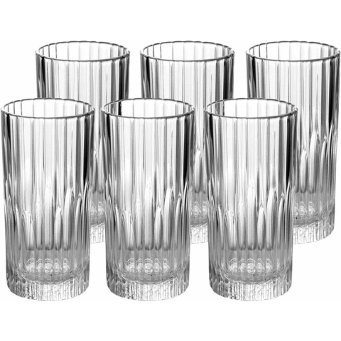Duralex Longdrinkglazen Manhattan - 6x stuks - glas - 305 ml - Koffie/thee glazen -