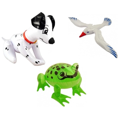 Set Opblaasbare meeuw kikker en hond -