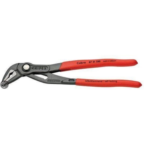 Knipex Cobra® ES Waterpomptang Extra-Slank | 250 mm Lengte | Anti-Slip | Kunststof Bekleed | Grijs Geatramenteerd - 87 51 250 SB
