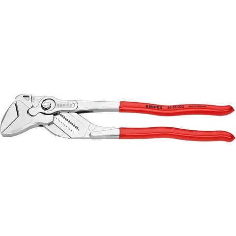 Knipex Sleuteltang | 300 mm Lengte | Tang en Schroefsleutel in Eén | Kunststof Bekleed | Verchroomd - 86 03 300 SB