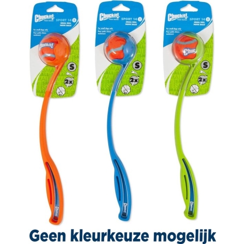 Chuckit! Sport Ball Launcher - 35 cm - Werpstok - Ballenwerper - Hondenspeelgoed - Incl. Tennisbal Small - ø 5 cm - Kunststof - Assorti