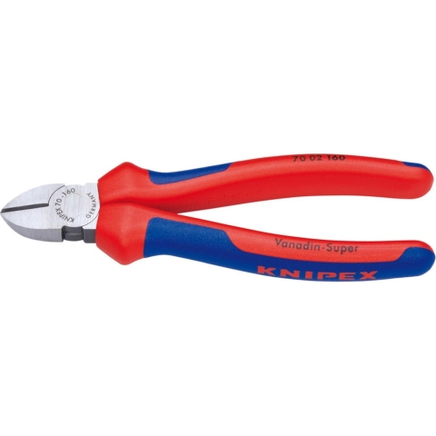 Knipex Zijsnijtang | 180 mm Lengte | Meer-Componentengrepen | Zwart Geatramenteerd - 70 02 180 SB