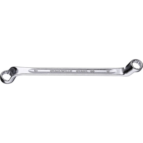 Stahlwille Dubbele ringsleutel | 14 x 15 mm 245 mm | diep gebogen | 1 stuk - 41041415 41041415