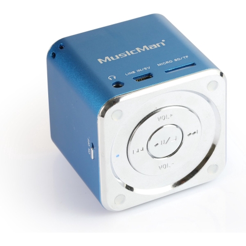 Mini-luidspreker Technaxx MusicMan Mini AUX, SD, USB Blauw