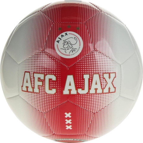 leren bal rood/wit spikkel, maat 5