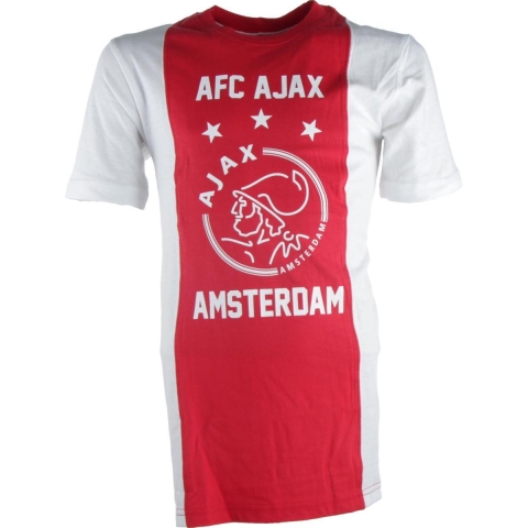 t-shirt wit/rood/wit, maat L