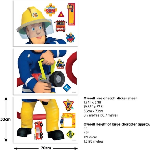 Brandweerman Sam grote muursticker