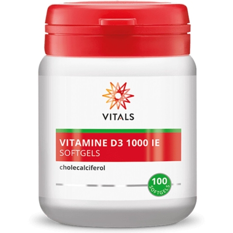 Gratis Verzending: 2x Vitals Vitamine D3 1000IE 100 capsules
