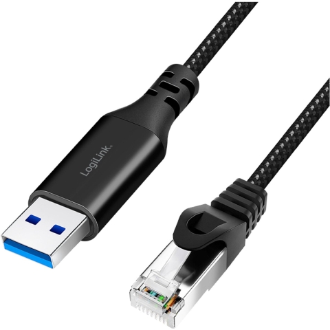 LogiLink USB 3.2 Gen 1 (USB 3.0) Adapterkabel [1x USB 3.2 Gen 1 stekker A (USB 3.0) - 1x RJ45-stekker 8p8c] CU0402 2.00 m