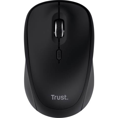 Trust YVI+ MULTI-DEVICE WIRELESS MOUSE BLACK Muis Draadloos, Bluetooth, USB Zwart 3 Toetsen