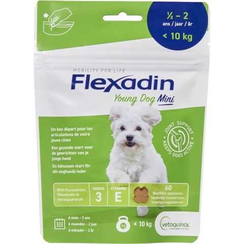 Flexadin Young Dog Mini Kauwbrokjes 60 stuks
