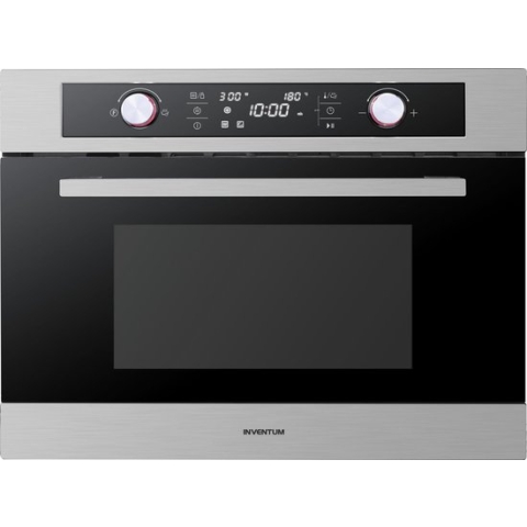 Inventum IMC6044RK - Inbouw combi-oven - Hetelucht - Magnetron - Grill - 44 liter - 45 cm hoog - Tot 230°C - RVS/Zwart
