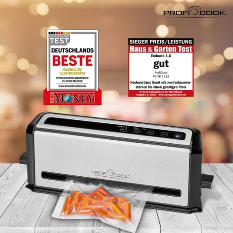 ProfiCook VK 1133  - Vacuümsealer  - 800 mbar  - Roestvrijstaal