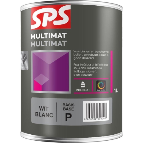 SPS Multimat Muurverf - Op Kleur Gemengd - 1L