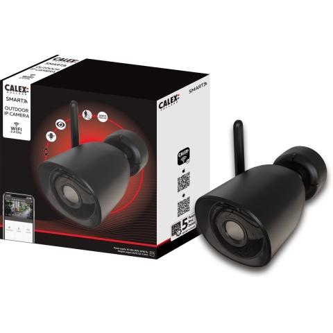 Calex Slimme Bewakingscamera voor Buiten - Smart Beveiligingscamera met 2-Weg Audio - Outdoor IP Camera - 2K - Zwart