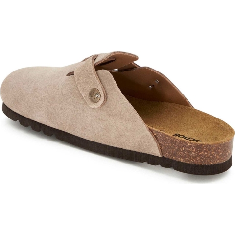 scholl fae new suède dames clogs donkerbeige - maat 39