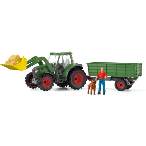 Schleich Farm World - Tractor met aanhanger - 42608 - Schleich - OneSize - Speelgoed