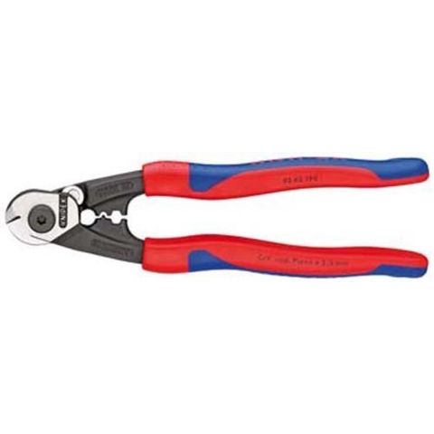 Knipex Staaldraadschaar gesmeed | Meer-componentengrepen | Lengte 190 mm | Zelfbedieningskaart/blister - 95 62 190 SB