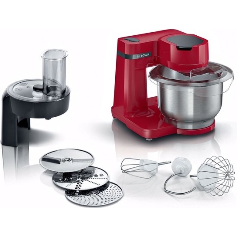 Bosch MUM Serie 2 - MUMS2ER01 - Keukenmachine - 700W - 3,8L - 3 Snijschijven - Rood