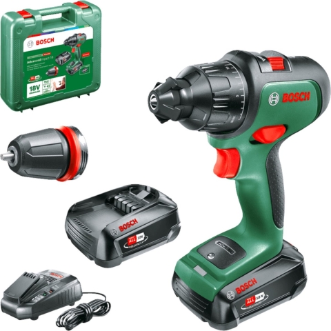 Bosch Home and Garden AdvancedImpact 18 Accu-klopboor/schroefmachine 2 snelheden Incl. 2 accus, Incl. koffer, Incl. lader