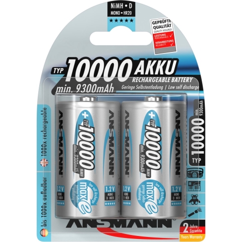 Ansmann maxE Oplaadbare D batterij (mono) NiMH 10000 mAh 1.2 V 2 stuk(s)