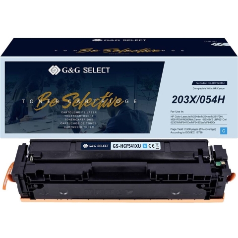 G&G Toner vervangt HP 203X Compatibel Cyaan CF541X/Cartridge 054H Cyan GS-HCF541X(U)