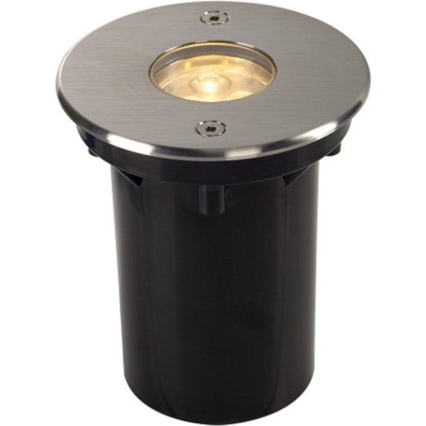 SLV DASAR 92 LED HV rond edelstaal 1xLED 3000K 233520 Vloerinbouwlamp LED 5.5 W RVS (geborsteld)