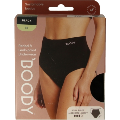 Boody Menstruatieondergoed Tailleslip Zwart Normaal/Hevig Maat M