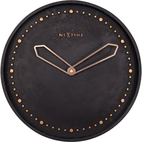 NeXtime NE-3197ZW Wandklok Dia. 35 Cm, Polyresin, Zwart