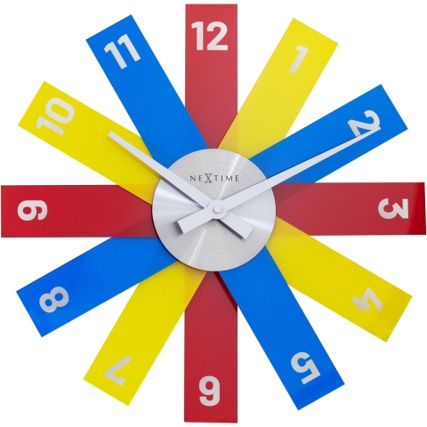 NeXtime NE-3285ZW Design Wandklok - 40cm- Stille Klok - Zwart - Acryl - "Plexi"