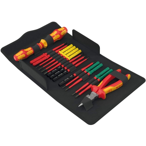 Wera 05006610001 17-delige Kraftform Kompakt VDE 17 Extra Slim 2 Tool Finder Wisselklingenset In Etui - Met Ratelfunctie