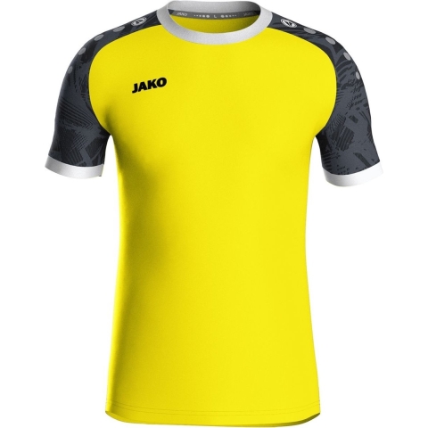 JAKO 4224 Shirt Iconic Km - Zachtgeel/Zwart - XXL