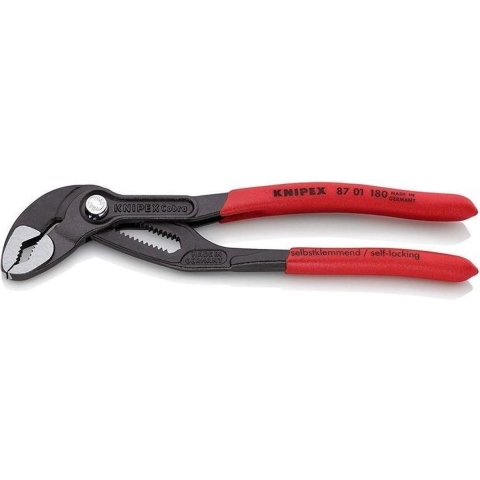 Knipex Cobra® Hightech-Waterpomptang | 180 mm Lengte | Anti-Slip | Kunststof Bekleed | Grijs Geatramenteerd - 87 01 180 SB