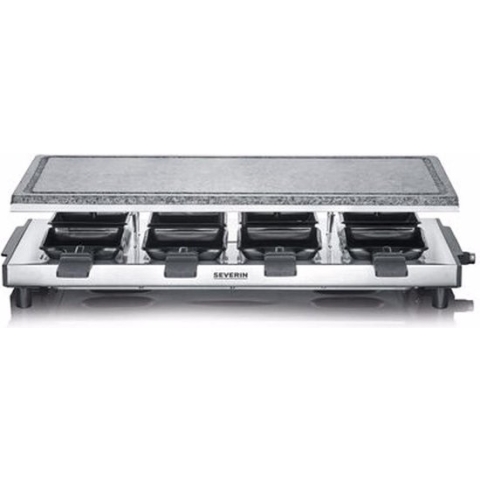 Severin RG 2374 Raclettegrill met natuurlijke grillsteen zilver