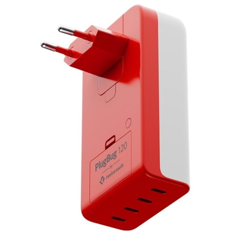 Twelve South Twelve South PlugBug 120W USB-C Wall Cha USB-oplader 120 W USB-C Wit, Rood