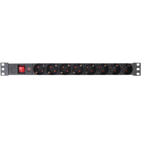 8-voudige stekkerdoos schuko voor 19 inch rack - Velleman