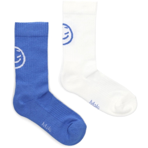 Molo Sokken - Norman - 2-pack - Verblindend Blue/Wit - Molo - 35/38 - Sokken