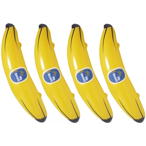 Widmann Opblaasbare banaan/bananen - 10x - 100 cm - Big Banana - strand decoratie -