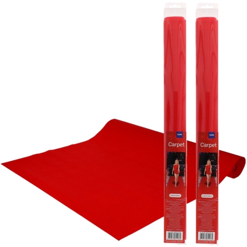 Rode loper - 2x - 450 x 50 cm - polyester vilt - gala/bruiloft/red carpet feesten -